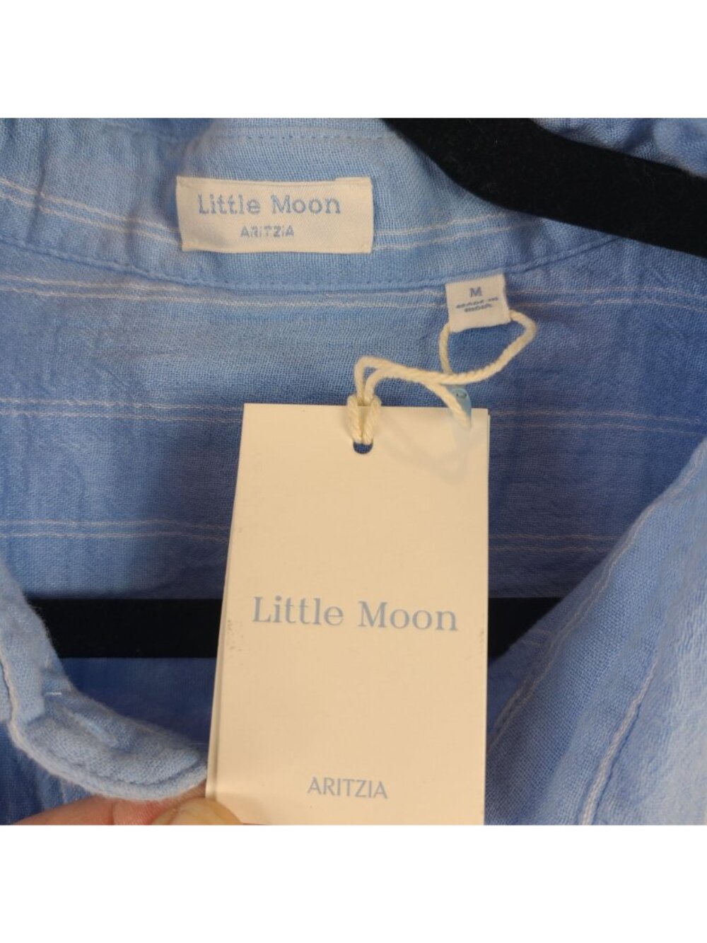 Little Moon - Aritzia Blue Long Sleeve Button Up - Picture 2 of 10